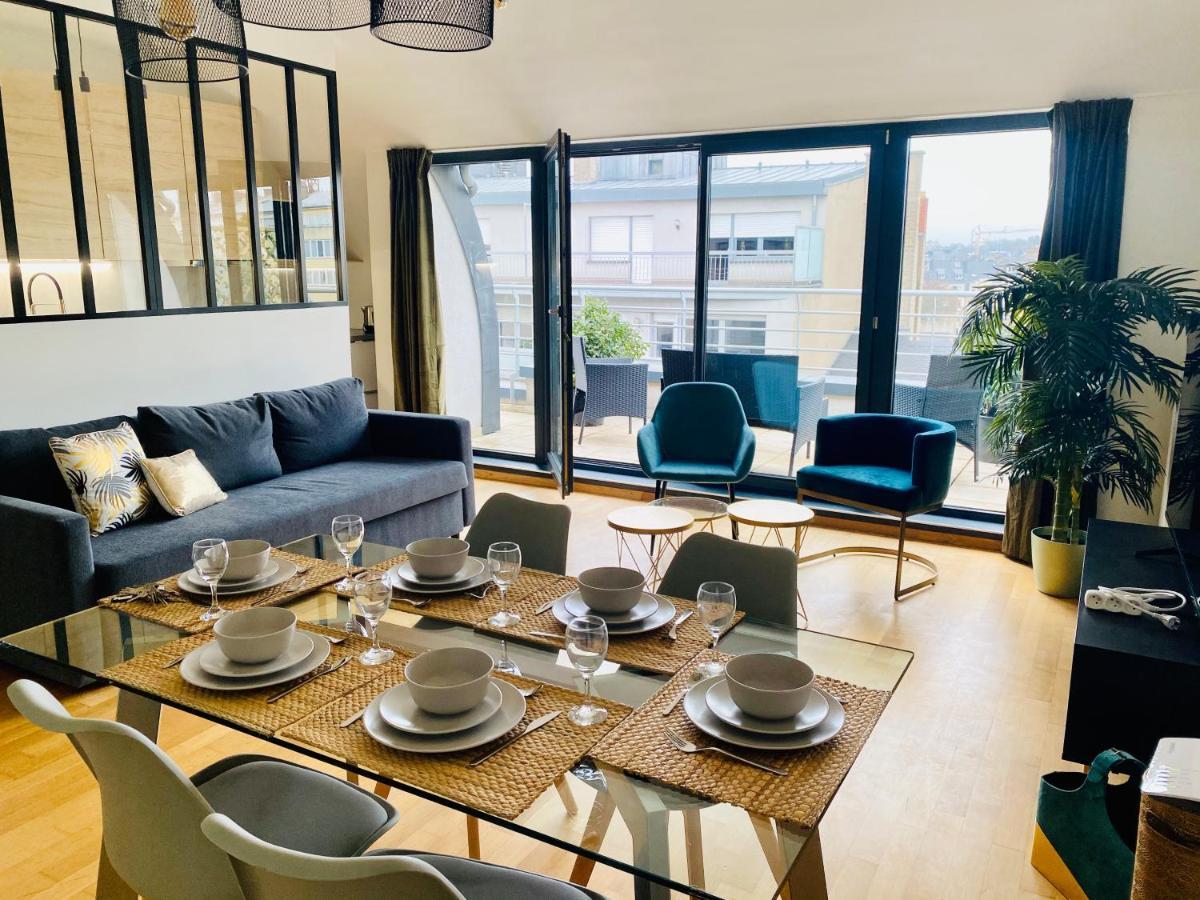 The Luxury Green Penthouse In City Center With Terrace And Free Parking Luxemburg Exterior foto